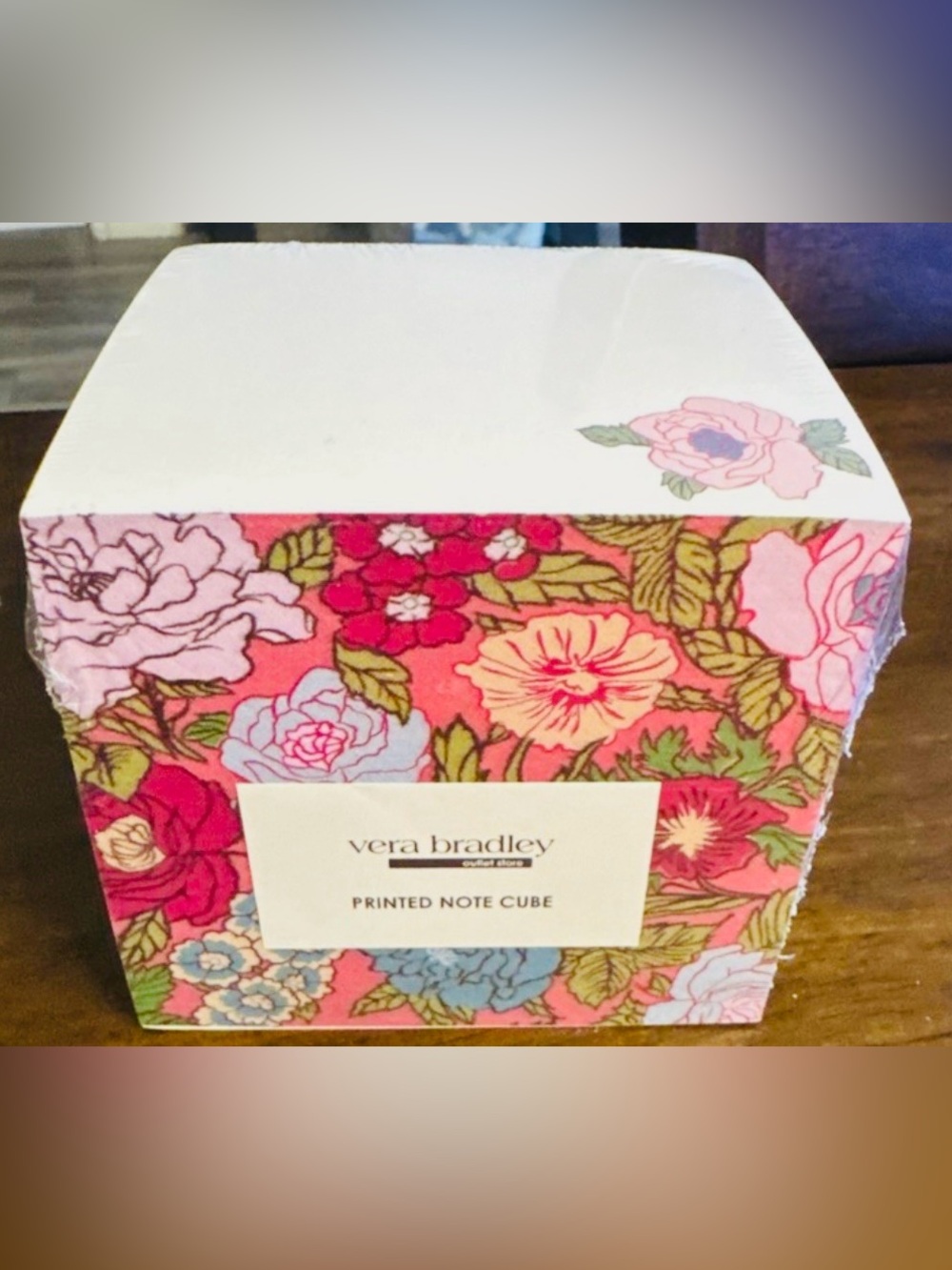 NWT: Vera Bradley Floral Note Cube in Pink and Green